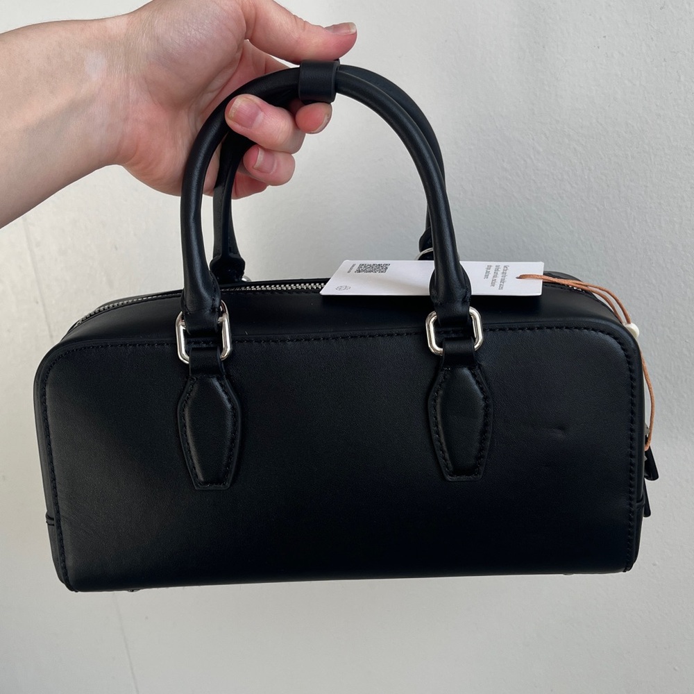 Quince Italian Leather Mini Bowler Crossbody Satchel - Picture 7 of 7